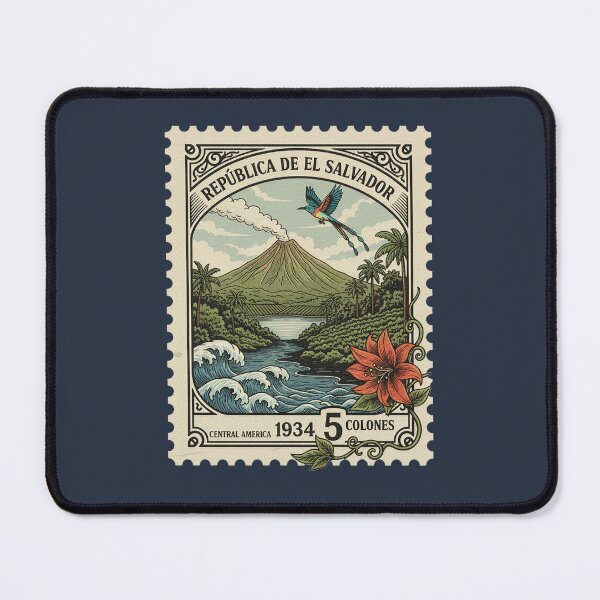 Item preview, El Salvador Vintage Postage Stamp Volcano Bird designed and sold by d247.
