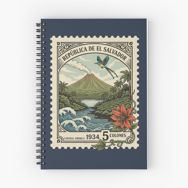 Item preview, El Salvador Vintage Postage Stamp Volcano Bird designed and sold by d247.