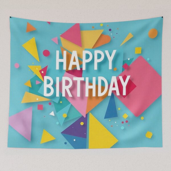 Item preview, Bold Teal Geometric Shapes Happy Birthday Card designed and sold by IntelliMindDesigns.
