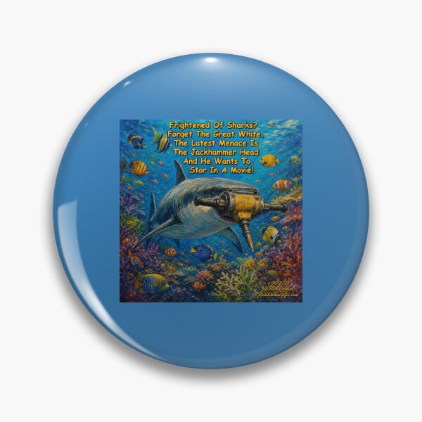 Item preview, Jackhammer Head Shark – Funny Reef Cartoon by Rick London   designed and sold by Rick London Gifts.