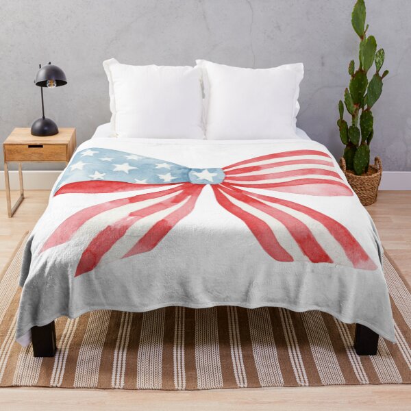 Item preview, Patriotic Bow USA Flag Watercolor Ribbon designed and sold by olenapetol.