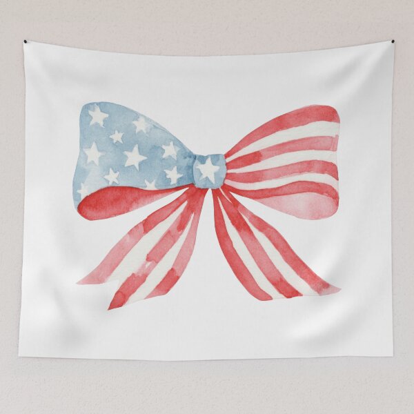 Item preview, Patriotic Bow USA Flag Watercolor Ribbon designed and sold by olenapetol.