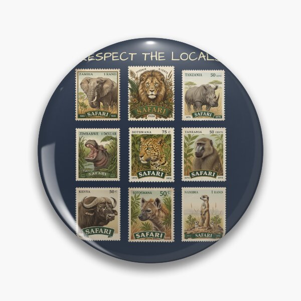 Item preview, Respect The Locals Vintage African Wildlife Stamps designed and sold by d247.