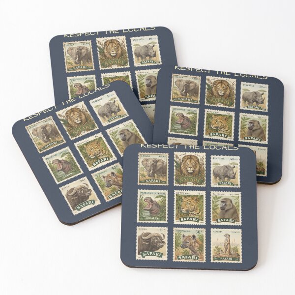 Item preview, Respect The Locals Vintage African Wildlife Stamps designed and sold by d247.