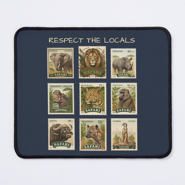 Item preview, Respect The Locals Vintage African Wildlife Stamps designed and sold by d247.