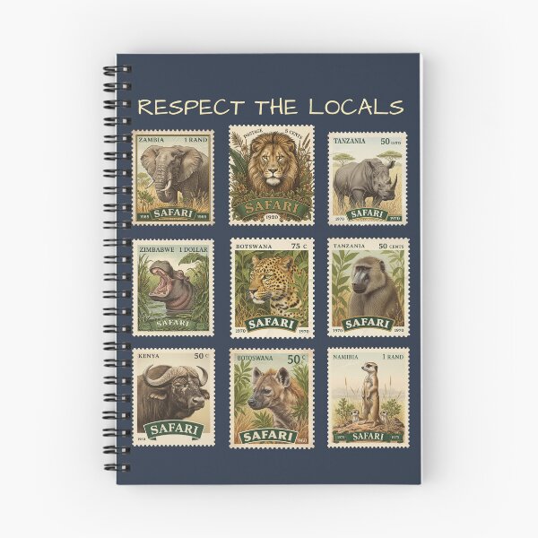 Item preview, Respect The Locals Vintage African Wildlife Stamps designed and sold by d247.