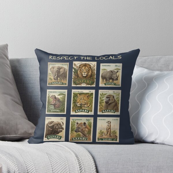 Item preview, Respect The Locals Vintage African Wildlife Stamps designed and sold by d247.