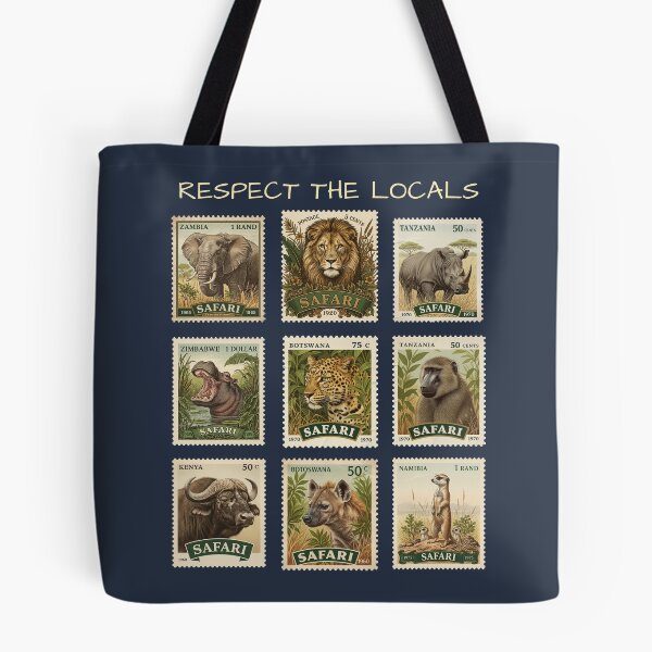 Item preview, Respect The Locals Vintage African Wildlife Stamps designed and sold by d247.
