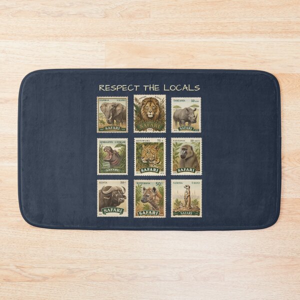 Item preview, Respect The Locals Vintage African Wildlife Stamps designed and sold by d247.