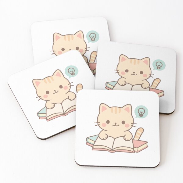 Item preview, Always Learning Cat - Growth Mindset Kawaii Sticker  designed and sold by foryouandyours.