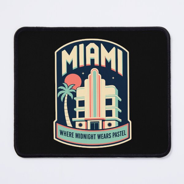 Item preview, Miami Art Deco Ocean Drive Night Badge designed and sold by Lyfeinsights.