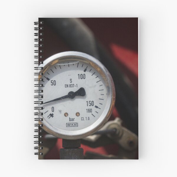 Item preview, Close-Up Of Pressure Gauge Meter Dial On Industrial Hose With Red Background Texture designed and sold by Nmallia.