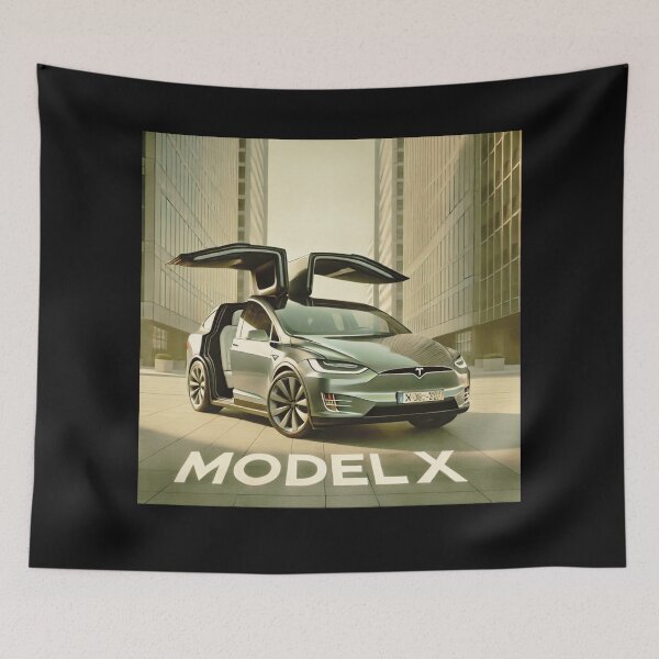 Item preview, Tesla Model X Electric SUV Blueprint Style Design | EV Enthusiast Graphic designed and sold by TEEJAMBOREE.
