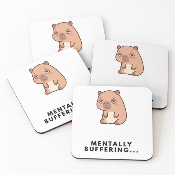 Item preview, Mentally Buffering - Cute Tired Capybara designed and sold by StudioPixelMix.
