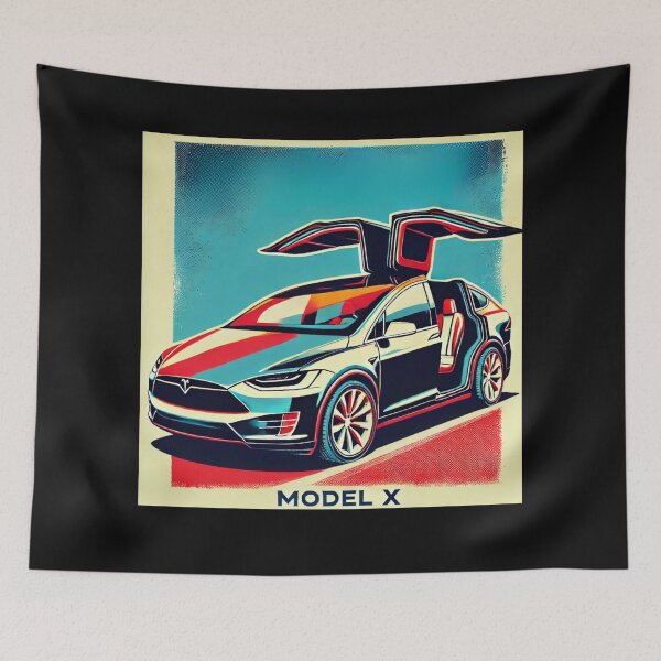Item preview, Tesla Model X Electric SUV Blueprint Style Design | EV Enthusiast Graphic designed and sold by TEEJAMBOREE.
