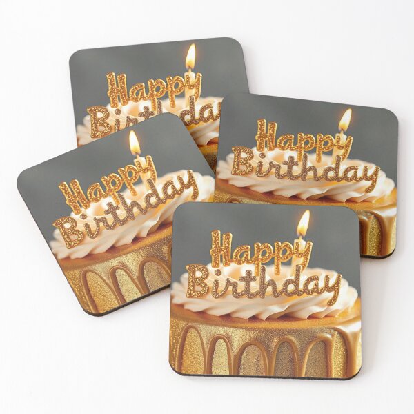 Item preview, Elegant Gold Drip Happy Birthday Cake Card designed and sold by IntelliMindDesigns.