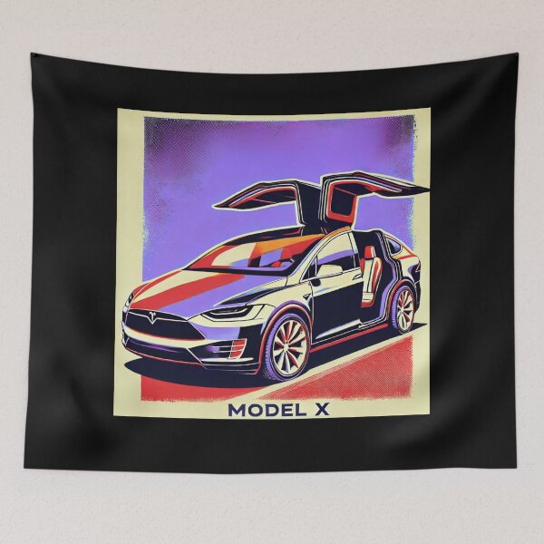 Item preview, Tesla Model X Electric SUV Blueprint Style Design | EV Enthusiast Graphic designed and sold by TEEJAMBOREE.