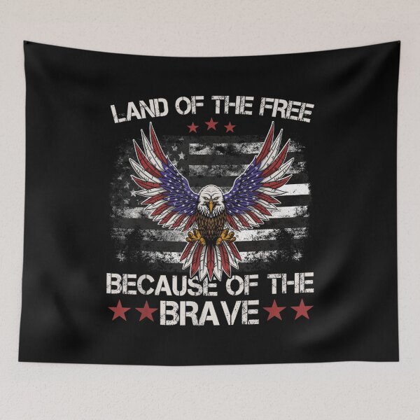 Item preview, Land Of The Free Because Of The Brave Patriotic American Eagle Flag Design designed and sold by KarimeRenin.