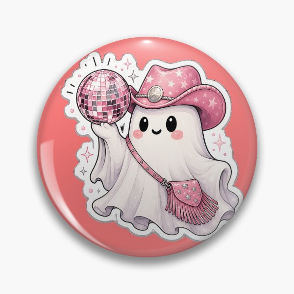Item preview, Disco Cowgirl Ghost Sticker | Pink Western Kawaii Ghost designed and sold by NorthernDk_art .