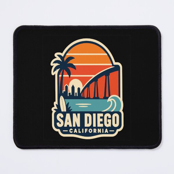Item preview, San Diego California Surf Sunset Badge designed and sold by Lyfeinsights.