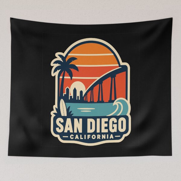 Item preview, San Diego California Surf Sunset Badge designed and sold by Lyfeinsights.