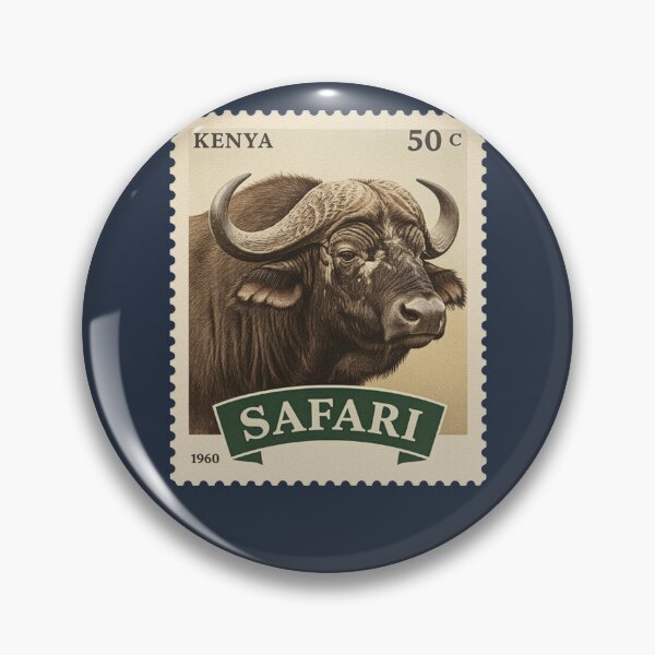 Item preview, Vintage Kenya Safari African Buffalo Stamp designed and sold by d247.