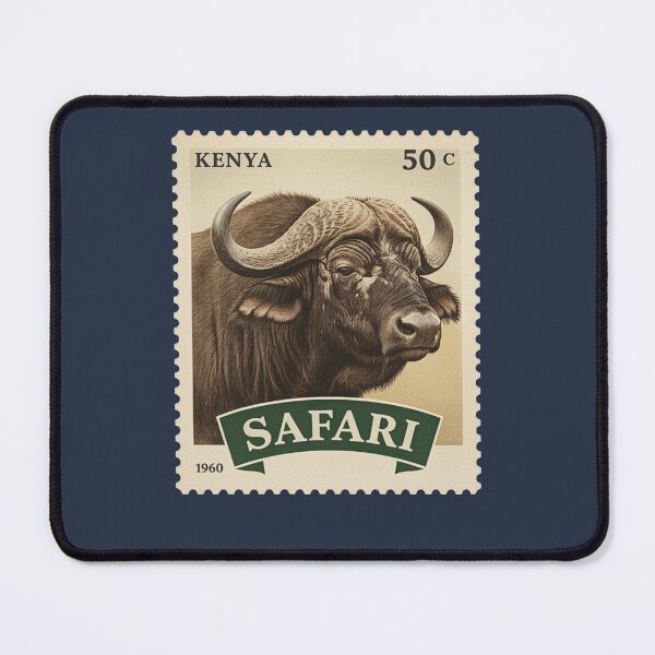 Item preview, Vintage Kenya Safari African Buffalo Stamp designed and sold by d247.