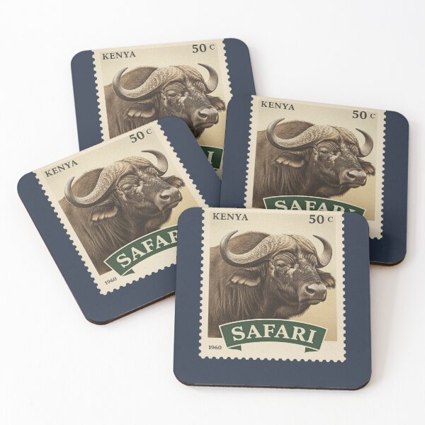 Item preview, Vintage Kenya Safari African Buffalo Stamp designed and sold by d247.