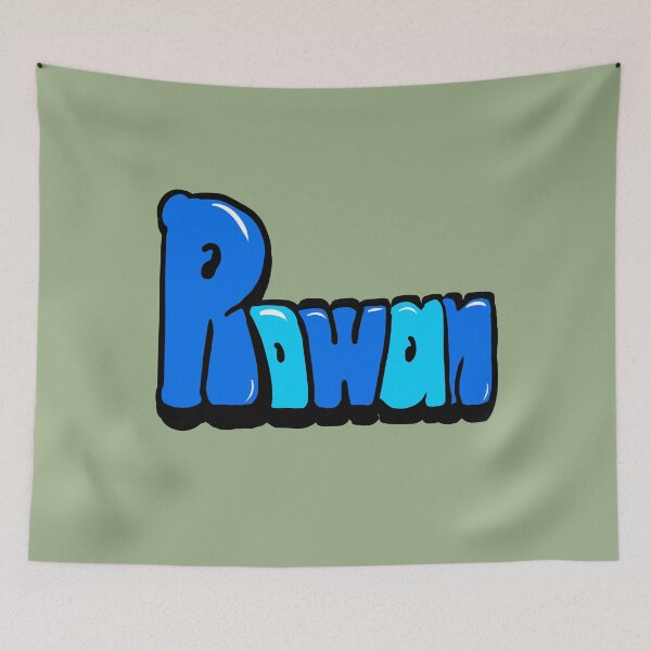 Item preview, Rowan name in Blue Graffiti Bubble Letters typography  designed and sold by Artonmytee.