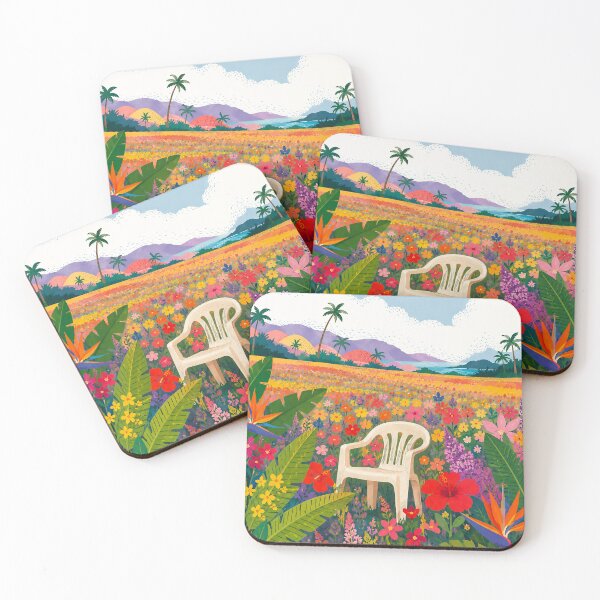 Item preview, Tropical Flower Field Illustration | Summer Editorial Art designed and sold by Islabonita..