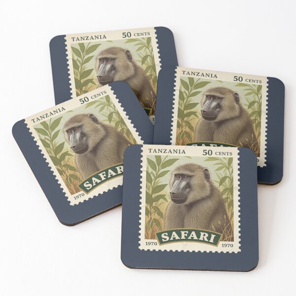 Item preview, Vintage Tanzania Baboon Safari Postage Stamp designed and sold by d247.
