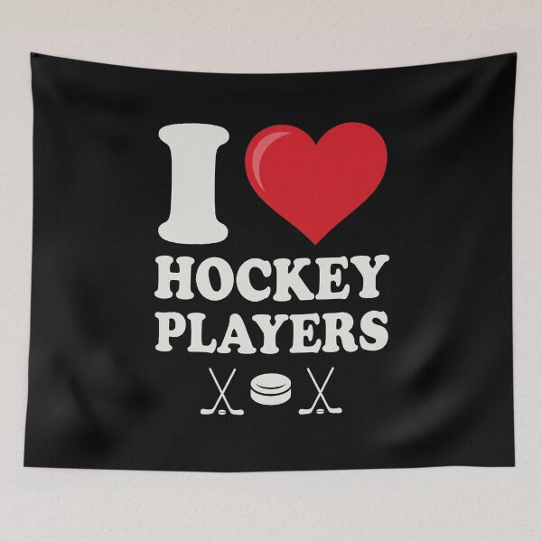 Item preview, I Love Hockey Players Ice Hockey Fan Girlfriend Wife Mom designed and sold by SofenArt.