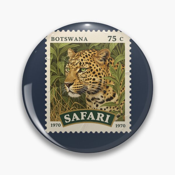 Artikelvorschau, Vintage Botswana Safari Leopard Briefmarke entworfen und verkauft von d247.