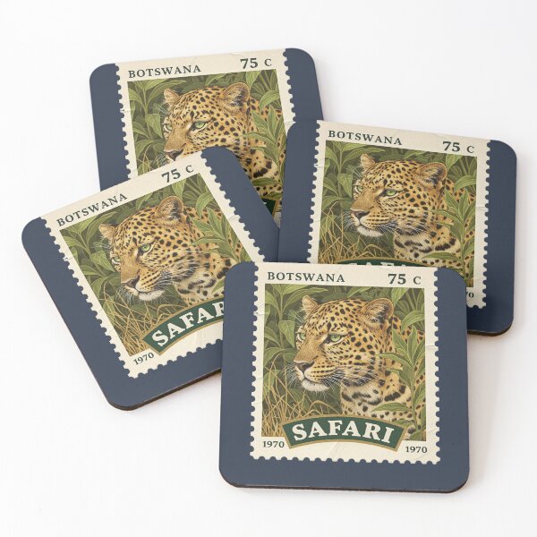 Item preview, Vintage Botswana Safari Leopard Stamp designed and sold by d247.