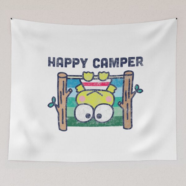 Item preview, Happy Camper Cute Frog Upside Down Hanging Vintage Cartoon Style Forest Design designed and sold by AraceLidway.