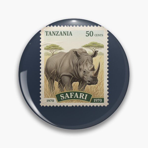 Item preview, Vintage Tanzania Safari Rhino Postage Stamp designed and sold by d247.