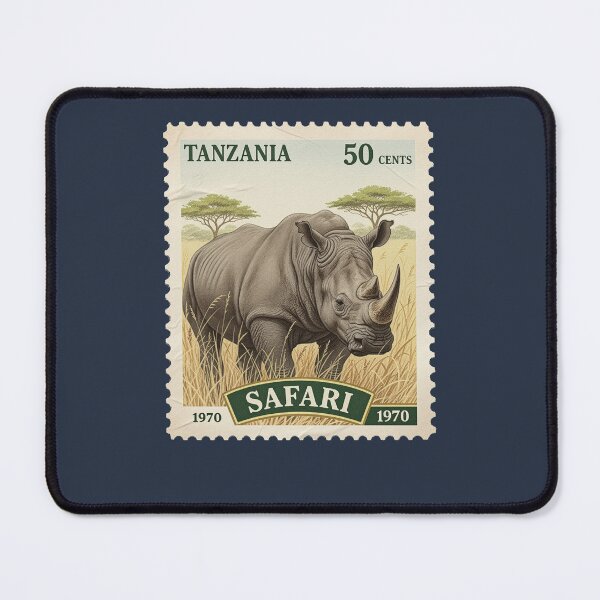 Item preview, Vintage Tanzania Safari Rhino Postage Stamp designed and sold by d247.