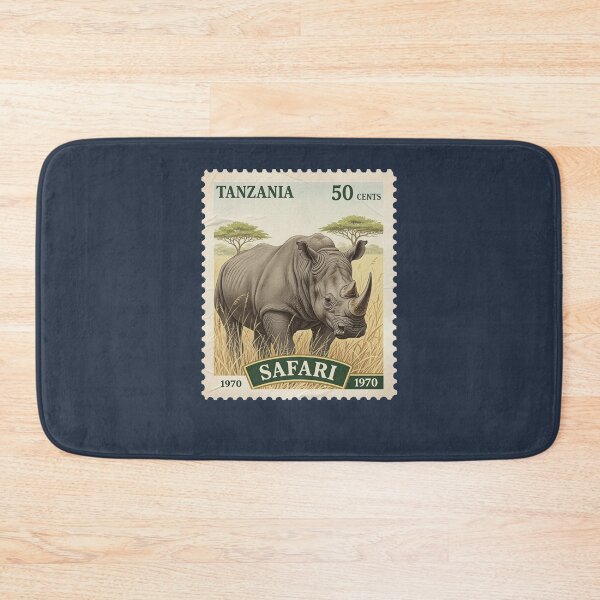 Item preview, Vintage Tanzania Safari Rhino Postage Stamp designed and sold by d247.