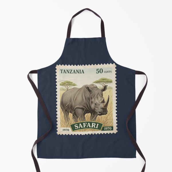 Item preview, Vintage Tanzania Safari Rhino Postage Stamp designed and sold by d247.