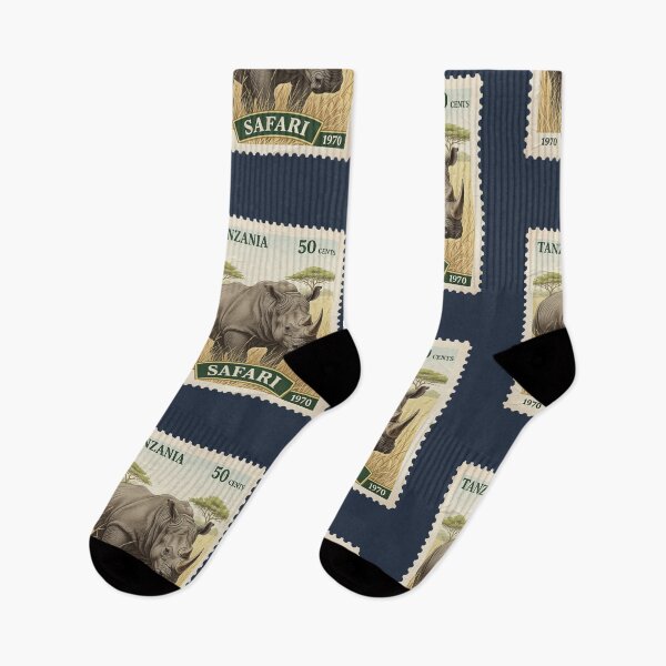 Item preview, Vintage Tanzania Safari Rhino Postage Stamp designed and sold by d247.