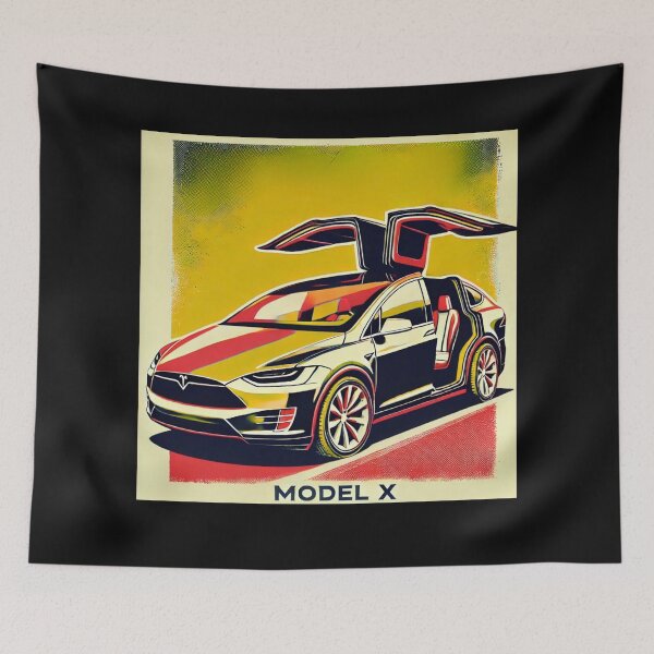Item preview, Tesla Model X Electric SUV Blueprint Style Design | EV Enthusiast Graphic designed and sold by TEEJAMBOREE.