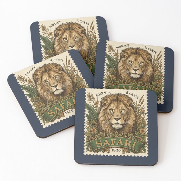 Item preview, Vintage Safari Lion Postage Stamp designed and sold by d247.
