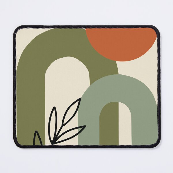 Item preview, Mid-Century Modern Abstract Arches and Terracotta Sun designed and sold by AliAltinelArt.