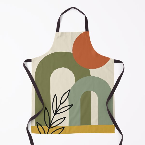 Item preview, Mid-Century Modern Abstract Arches and Terracotta Sun designed and sold by AliAltinelArt.
