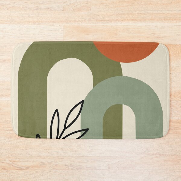 Item preview, Mid-Century Modern Abstract Arches and Terracotta Sun designed and sold by AliAltinelArt.