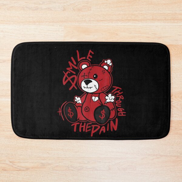 Item preview, Smile Through The Pain Red Teddy Bear Dollar Sign Broken Heart Streetwear Design designed and sold by KenveLaova.