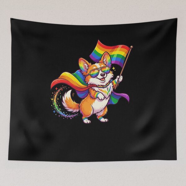 Item preview, Corgi Dog Rainbow Pride Flag LGBTQ Ally designed and sold by snowry.