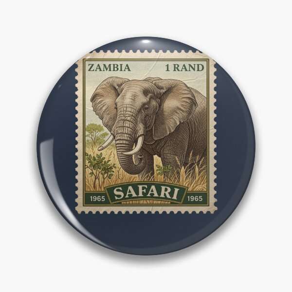 Item preview, Vintage Zambia Elephant Safari Postage Stamp Art designed and sold by d247.