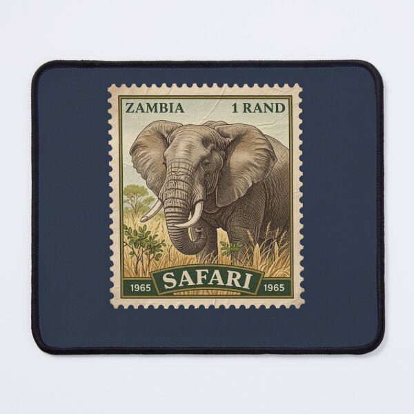 Item preview, Vintage Zambia Elephant Safari Postage Stamp Art designed and sold by d247.