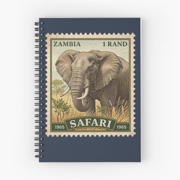 Item preview, Vintage Zambia Elephant Safari Postage Stamp Art designed and sold by d247.